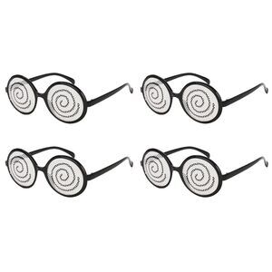8690 4 Pcs Dizzy Funny Glasses Booth Props Eyeglasses Swirl Eyes Glasses